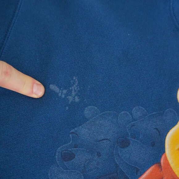 Vintage The Disney Store Blue Winnie The Pooh Cotton Blend Crewneck Sweater S - Picture 12 of 13